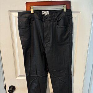 New Look Slim Fit Coated Black Pants